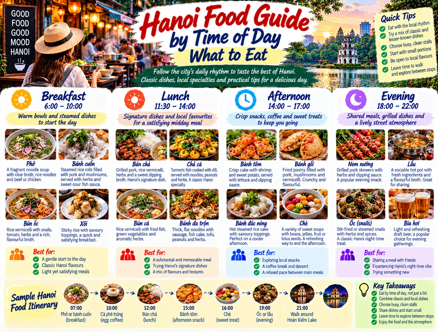 Hanoi Food Guide by Time of Day: What to Eat